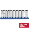 11 Piece Deep Metric Socket Set 3/8 Inch Drive Chrome Vanadium Steel Sockets with Removable Socket Rail Easy Storage