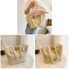 Large Capacity Straw Shoulder Bag With Synthetic Leather Lining For Women