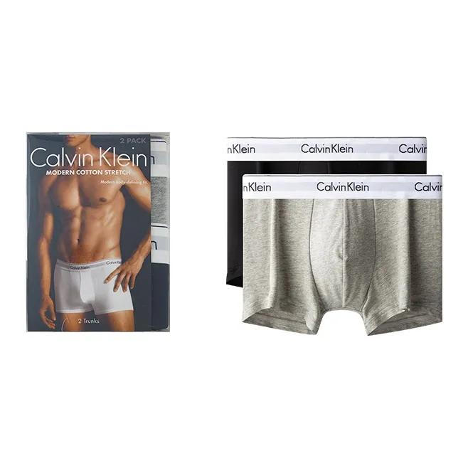 CALVIN KLEIN Modern Elastic Band Jacquard Cotton Anti-chafing Men s Boxer Briefs, 2-Pack S