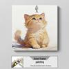 Modern Minimalist Kitten Cartoon Decorative Canvas for Living Room & Restaurant Wall Hanging