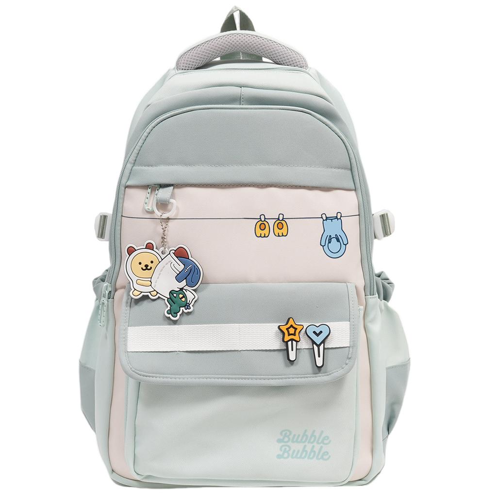 ins Girls College Style Casual Versatile Backpack Junior High School Student Large Capacity School Bag Women's Travel Light Backpack