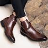 Men's autumn and winter boots Minimalist gentleman style Party or work business suit Black brown Outdoor leather shoes Hot