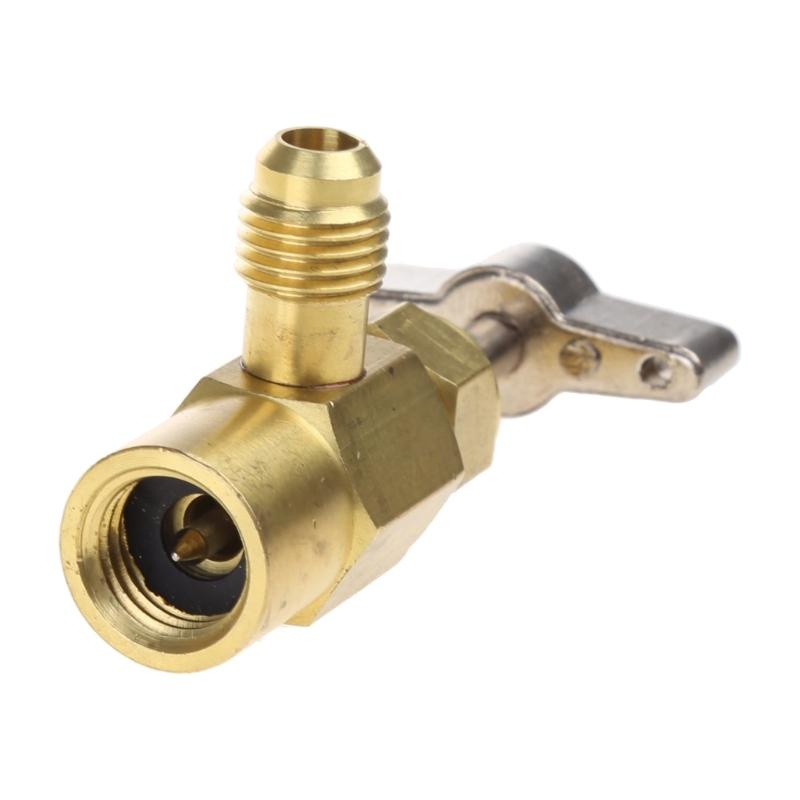 Puncture Style R134a Can Tap Dispenser 1/2In Female 1/4SAE Male R134A for Valve Tool Bottle Opener Adapter Durable