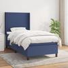 Maison Exclusive - Slatted Bed Base with Mattress Blue 90x190 Cm Fabric