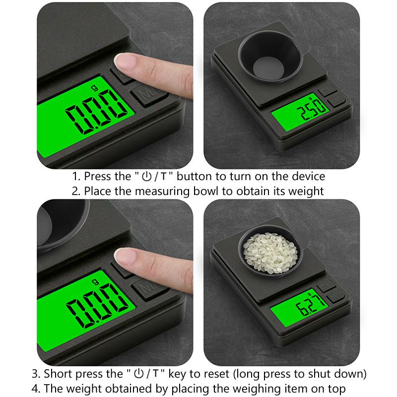 For Digital Weighing Food And Jewelry Kitchen Scale High-Precision Small Electronic Scale Precision Scale With Backlit Lcd