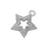 2pcs/lot, Gold Heart Crystal Pendant Star Charms for Handmade Earrings Necklace Jewelry Accessories VD1181