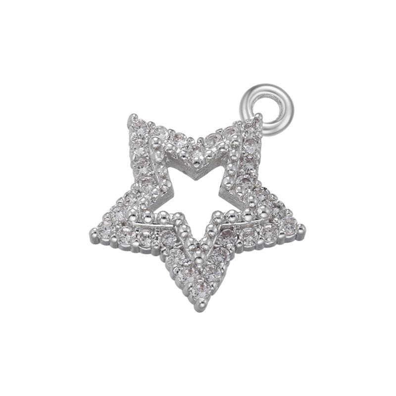 2pcs/lot, Gold Heart Crystal Pendant Star Charms for Handmade Earrings Necklace Jewelry Accessories VD1181