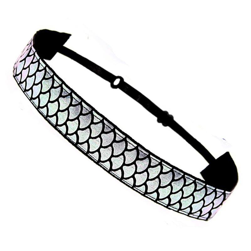 Neues Sport-Stirnband Lauf-Stirnband rutschfest Trendiges Meerjungfrauen-Stirnband Fitness-Yoga-Stirnband Schuppen-Stirnband