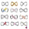 New 925 Silver Lucky Infinity Heart Charms Pendants for DIY Bracelet Necklace Jewelry Gift