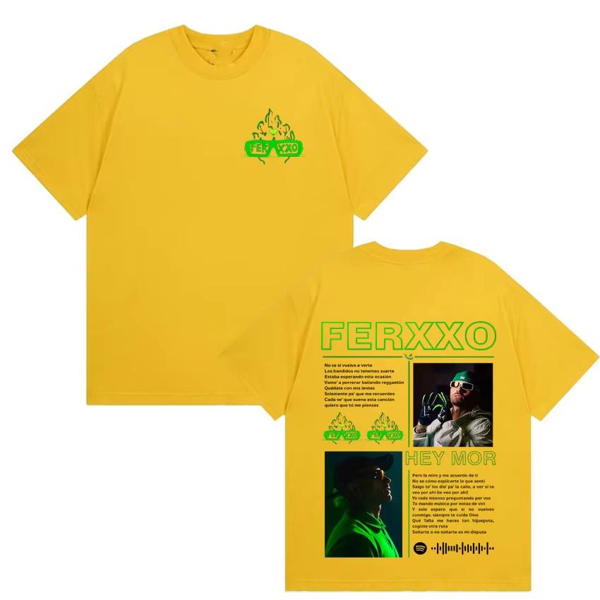 2026 90s Loose Comfortable Cotton Summer Crew Neck Short Sleeve T-Shirt for Fans, Unisex Fashion Tee Printed with Feid Vs Ferxxo Falxo T-Shirt