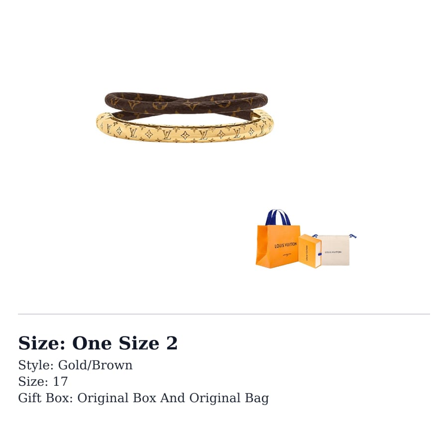Louis Vuitton Metal Bangles Women's Gold/Brown M4885