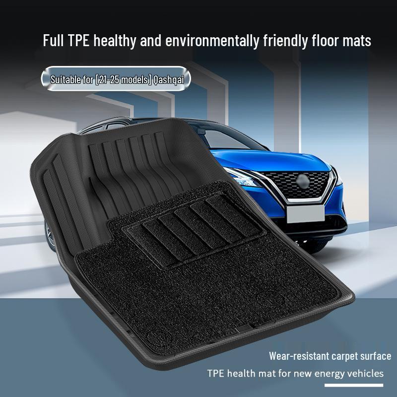 Eco-Friendly TPE Floor and Trunk Mats with Seat Back Cushion for 2021-2025 Nissan Qashqai