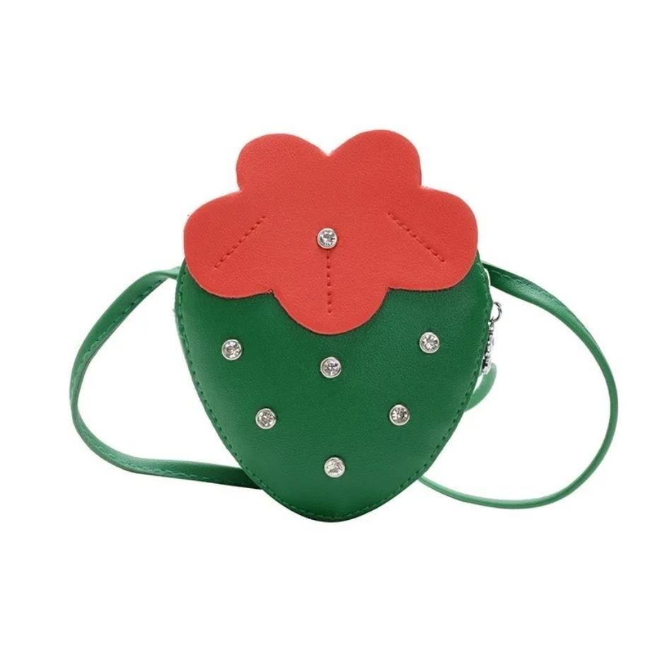 1 Pcs Children's Small Bag Strawberry Crossbody Bag Cute Little Girl Zero Wallet Versatile Fashion Shoulder Bag Trend