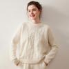 Women's Super Thick Cashmere Sweater: Round Neck, Soft, Fluffy, Loose Fit, Versatile Cable Knit for Autumn/Winter.