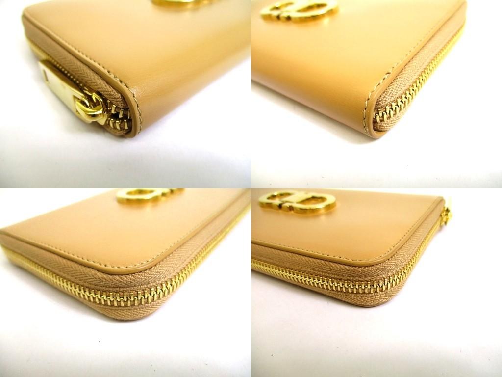 Authentic Salvatore Ferragamo Gancini Light Camel Leather Round Zip Wallet #b134    Open box