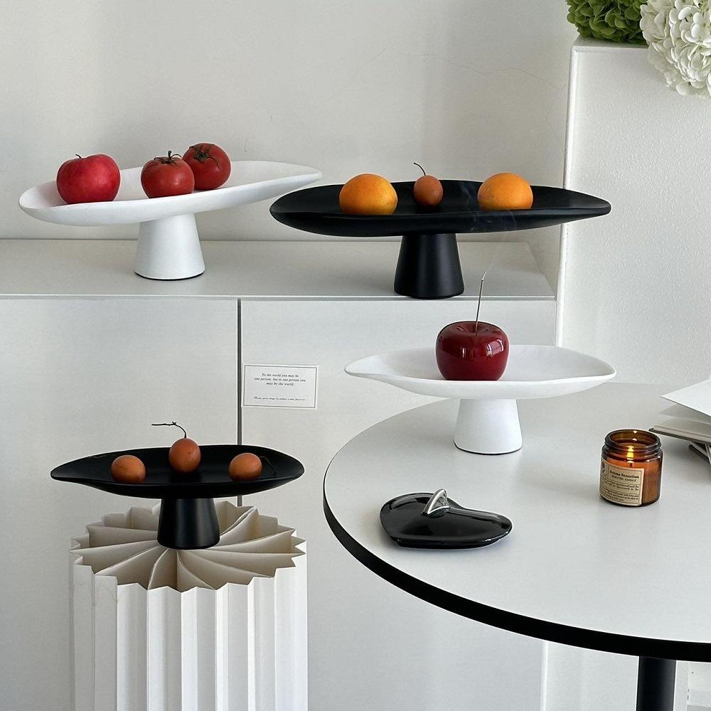 Desktop Storage Container Geometric Fruit Bowl Tray Desktop Storage Container Resin Handicraft Home Decoration Accessories