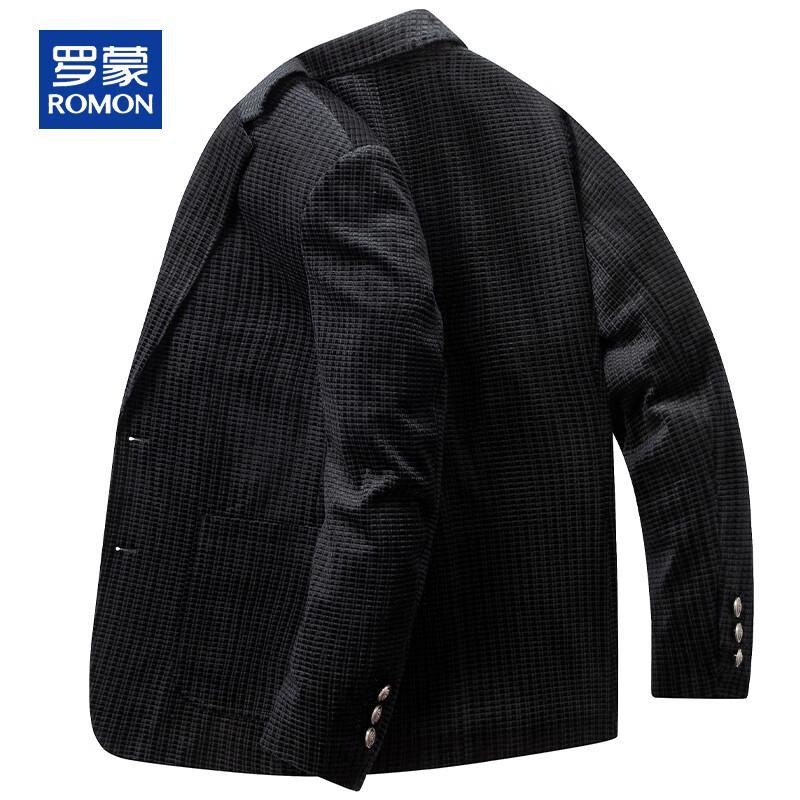 ROMON Men's Autumn/Winter Casual Business Blazer with Knitted Lining