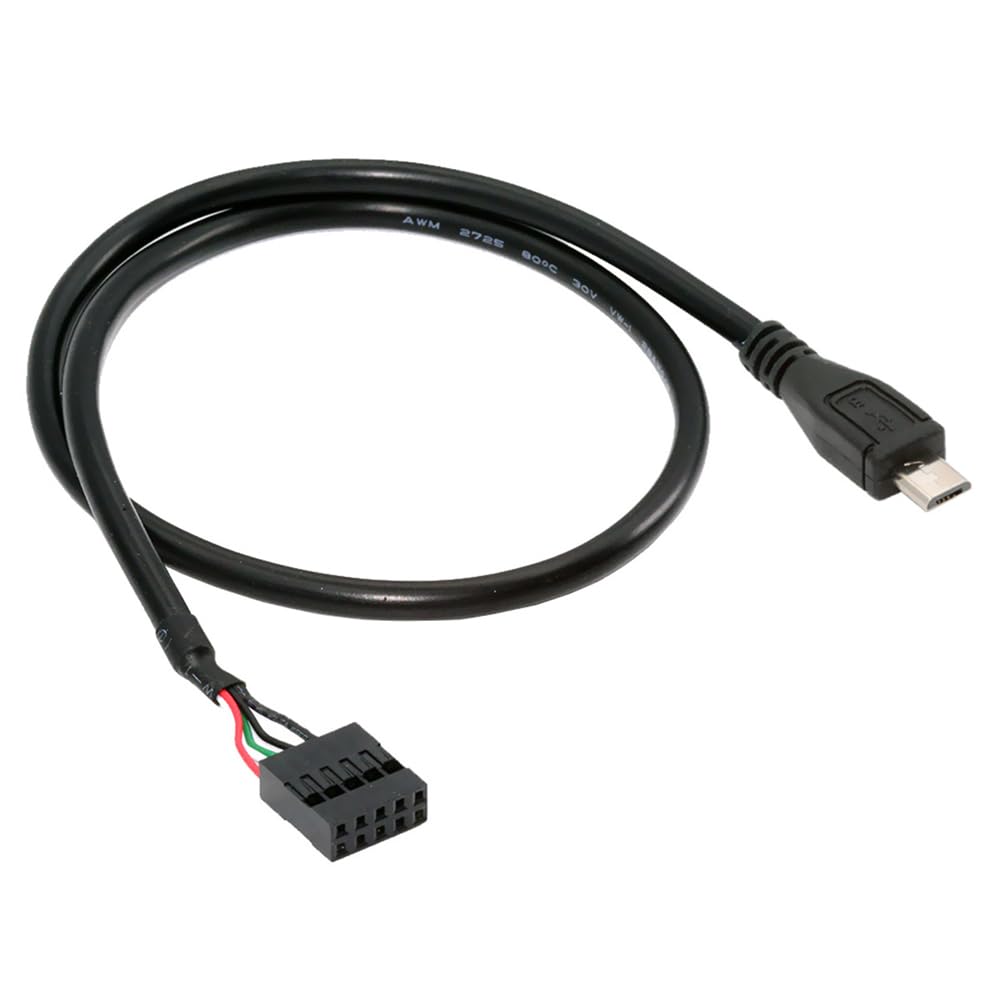 Xiwai USB Header na základní desce na Micro USB Adaptér Prodloužení pro Mini Monitor Senzorový Panel Kamera 2.0 9-Pin 10-Pin 5-Pin Kabel, 1,65ft/50cm,