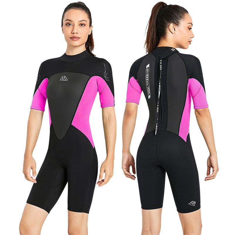 2mm Neoprene Short Sleeve Wetsuit Surfing Diving Swimming UV Protection Thermal Insulation Unisex Adult Plus Size