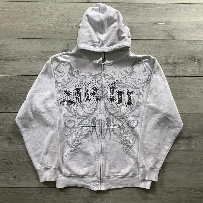 2026 Cross-Border Streetwear Zipper Hoodie - Letter Print Hooded Cardigan with New Pants S
