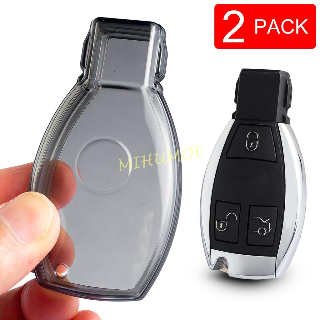 XJGB5 For Mercedes Benz A B C E S G M V-Class CLA CLS GLA GLC GLE GLK GL/GLS SL SLK Black Transparent Key Fob Case Cover Keychain