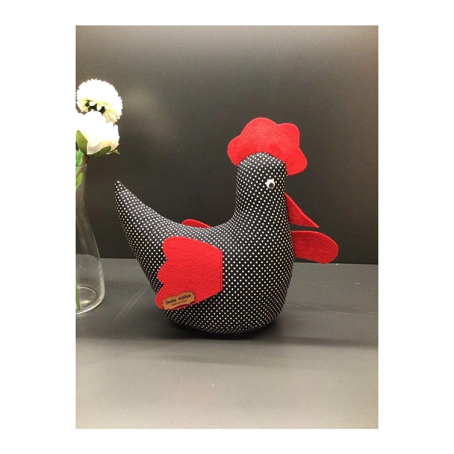 

Dems Black Polka Dot Chicken Door Stopper