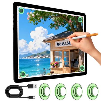 KOBAIBAN A4 Tracing Board, High Brightness Lightbox with Side Physical Buttons & Magnetic Light Pad, Ideal for Diamond Painting, Stenciling, and Vinyl