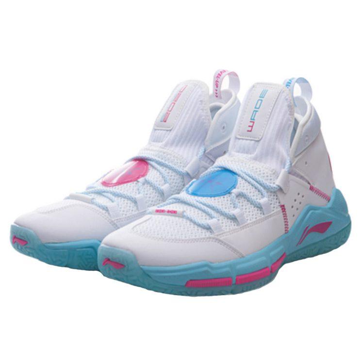 Li Ning ALL DAY 5 Synthetic Leather Slip Resistant Abrasion Resistant Mid top Basketball Shoes Men's White ABPQ015-2