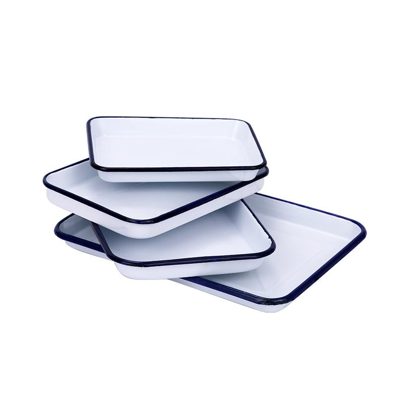 Enamel Rectangle Dish Plate, Rectangle Tray