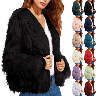 Women's  And Winter Plush Long Sleeve Warm Cardigan Coat