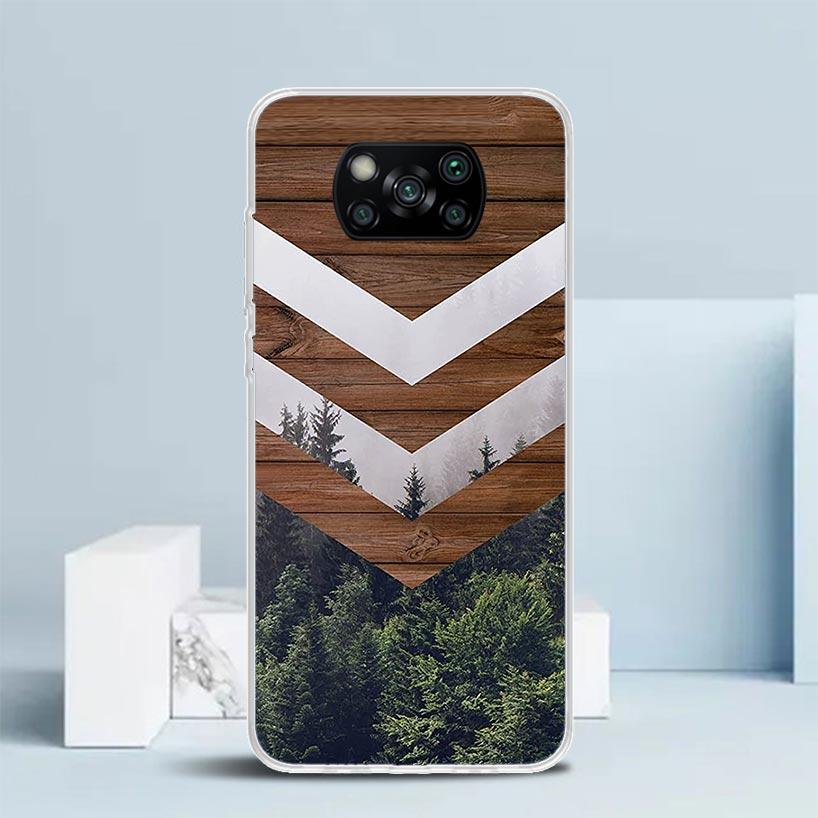Forest Geometry Wood Nature Phone Case For Xiaomi Poco F7 Ultra X5 X6 X7 Pro M7 Redmi 15C 15 13C 13 12C 12 10C 10 10A 9 9C 9A 9T