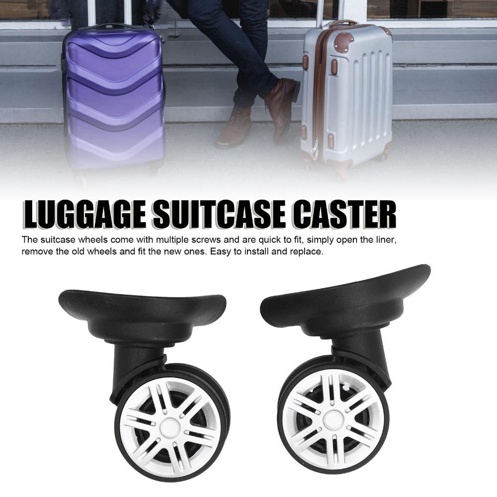 1 Pair 360 Degree Rotation Luggage Wheel Spare Part Low Noise Easy To Install Trunk Wheels Suitcase Wheels Trolley Luggage