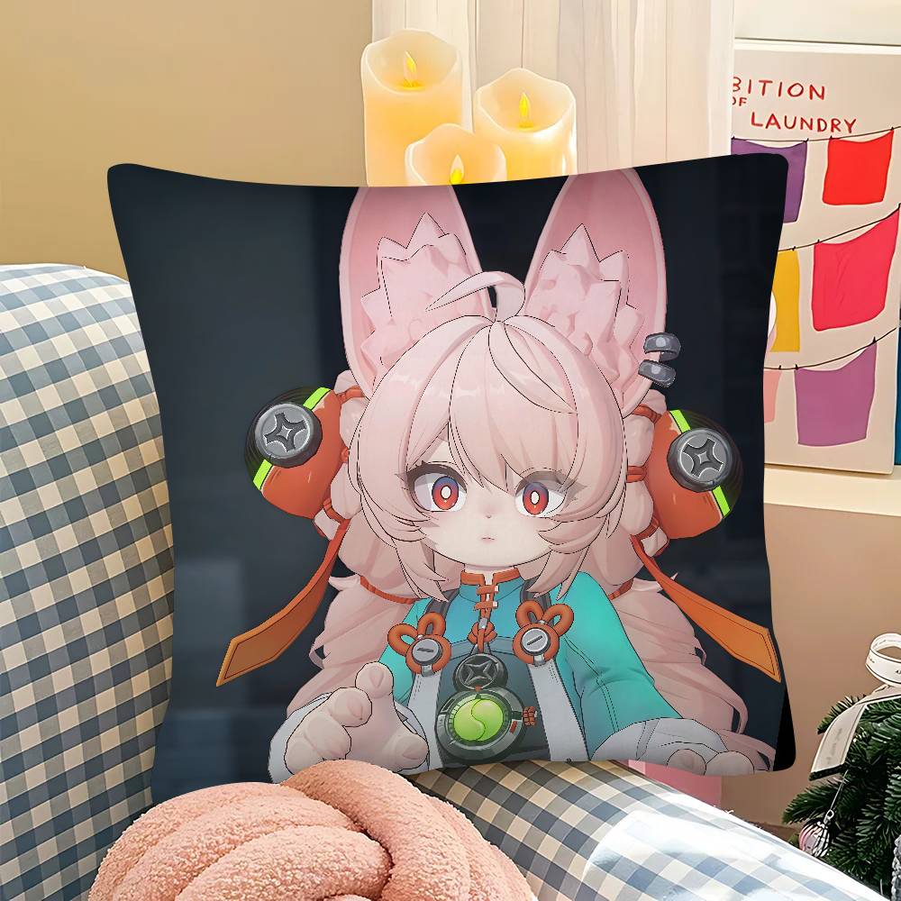 pc Zhao ZZenless Zone Zero ZZZ Pillow Case Fashion Square Pillowcase Bedroom Sofa Room Ins Decoration Leisure