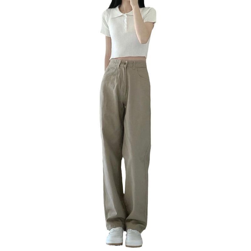 Women's High-Waisted Wide-Leg Jeans - Slimming, Versatile, Plus Size, Spring/Autumn 2025 Collection