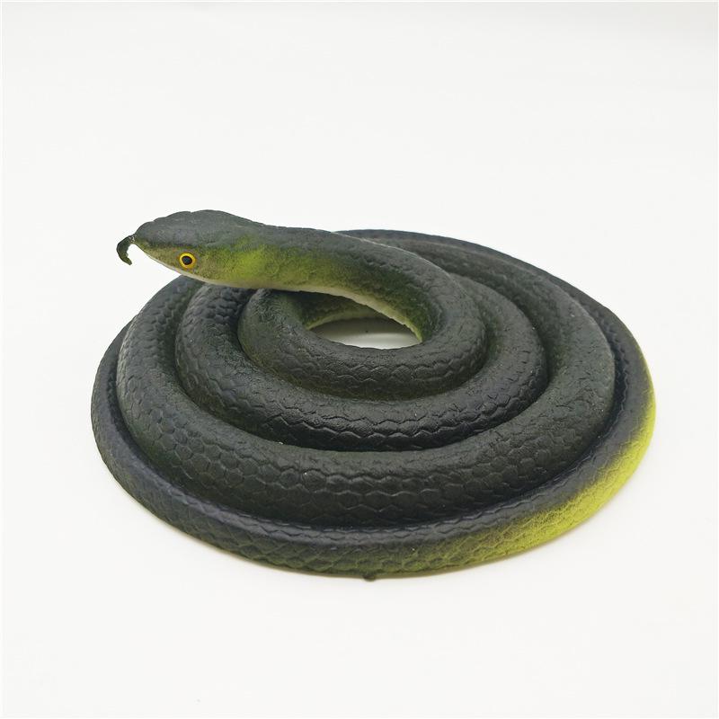 Children's Soft Rubber Toy - Large Green Fake Snake Prank Model