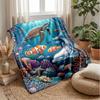 Ocean Life Adventure 53 Theme Blanket Lightweight Warm Flannel Blanket Decorative Throw Blanket for Home Decoration