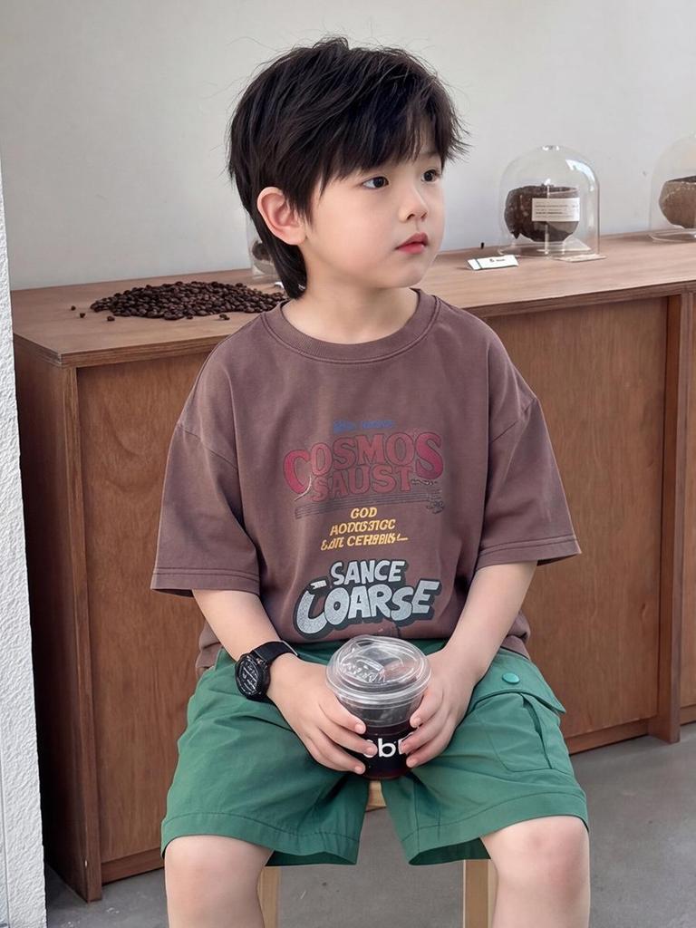 Korean Style Kids' Quick-Dry Cargo Shorts - Casual, Loose Fit for Boys