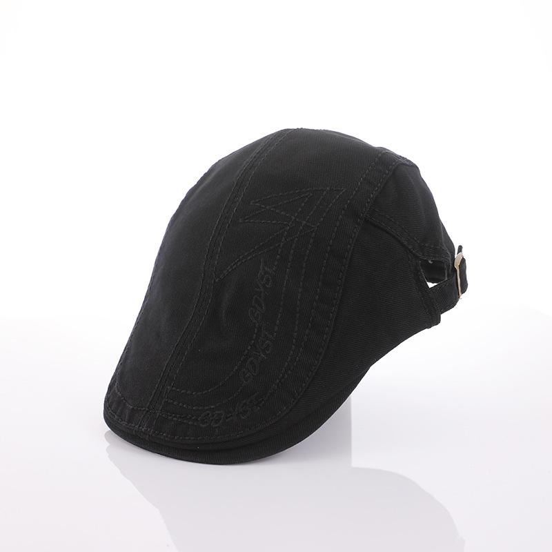 

Осень и Зима Новые Модные и Крутые Простые Мужские и Женские Шляпы с Вышитыми Буквами Однотонные Ретро Британские Шляпы-Кепки с Регулируемым Козырьком Adjustable