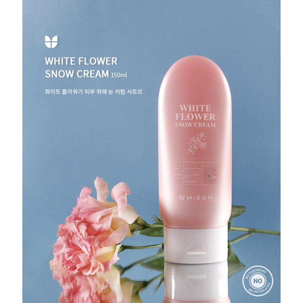 [Mizon] White Flower Snow Cream 150ml - Instant Whitening & Tone Up / Face & Body Brightening Moisturizer