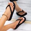 Women's European & American High Heel Wedge Flip-Flops - Summer Outdoor Thick Sole Beach Sandals