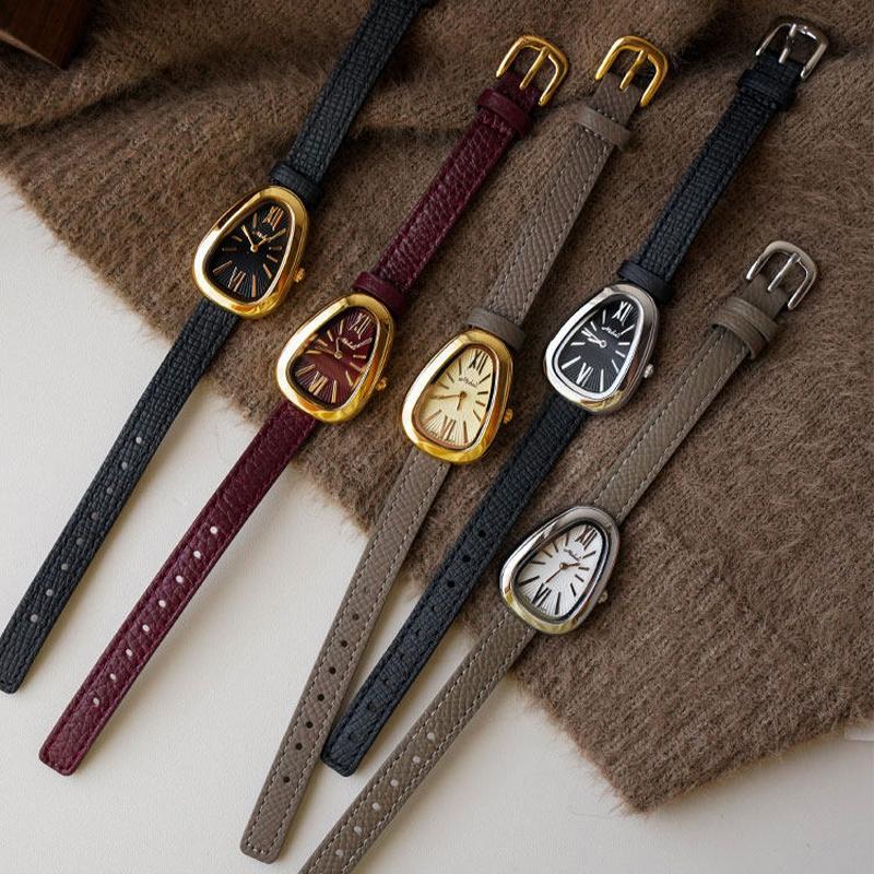 Simple Quartz Vintage Ladies Watch Luxury Fashionable Wristwatch Woman Niche Elegant Waterproof Leather Watches Gifts New