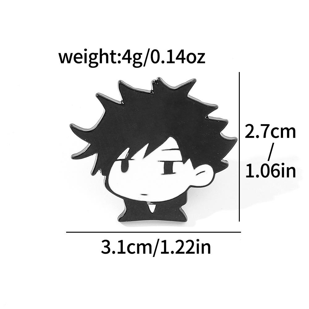 O version of cute creative personality spell back to fight metal badge knotweed Youren double-sided night stall brooch accessories