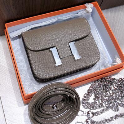 Mini Kangkang Bag H Buckle Palm Pattern Pig Nose Chain Bag Genuine Leather Women's Bag Mini Lipstick Fanny Pack Small Square Bag