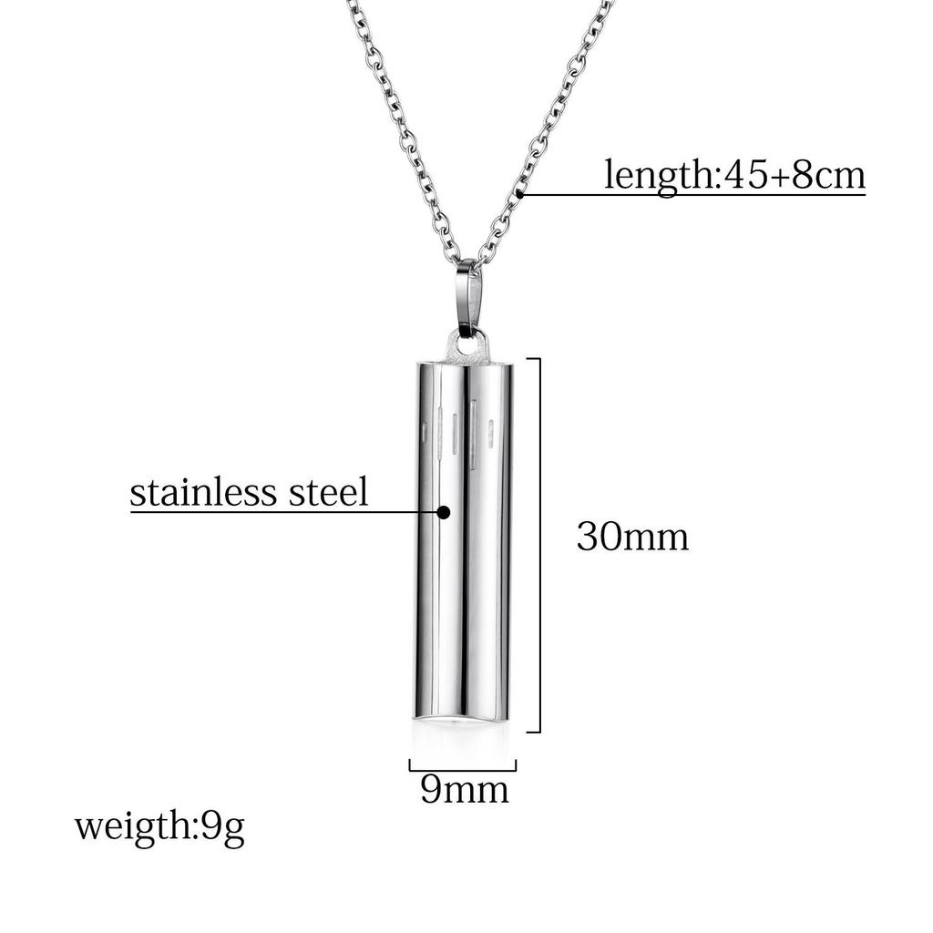 Gold Titanium Steel Meditation Pendant Necklace - Hand Polished Stainless Steel Jewelry