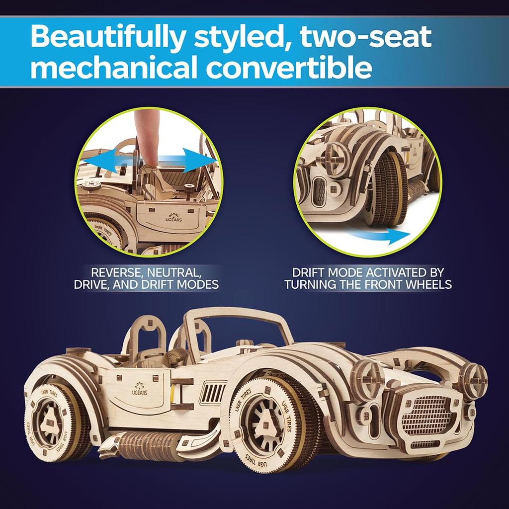 Ugears Drift Cobra Racing Car 70161 Wooden Puzzle Craft Model No Glue or Tools Required Adults and Children - -