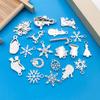 20-Piece Christmas Themed Bracelets: Silver Snowman, Santa Claus, Snowflake Pendants & Beads