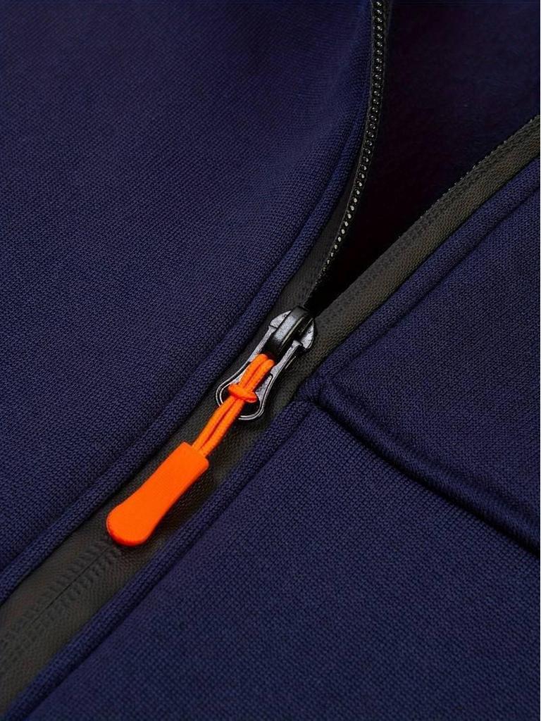European Men's Bestseller Hoodie Jacket - Casual Sports Style with Zippered Arm and Multi-Pocket Design