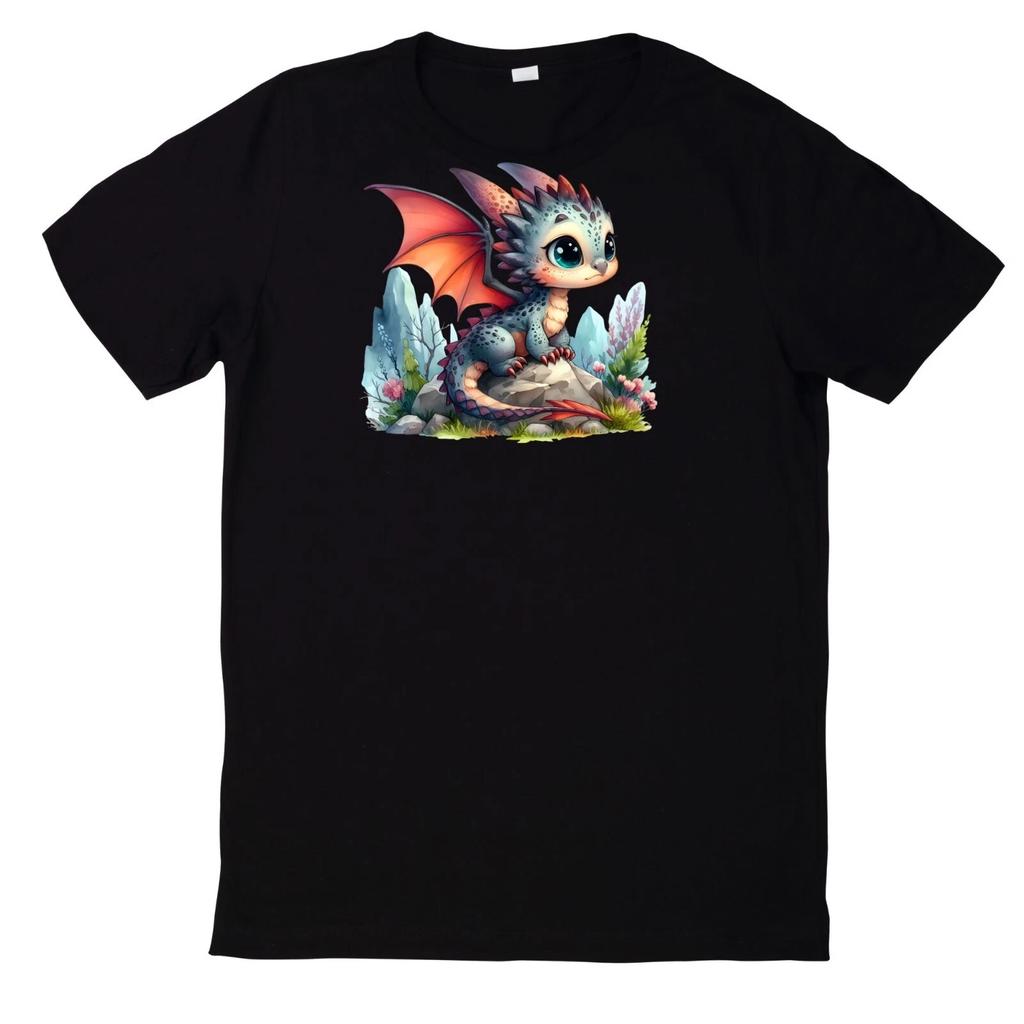 T-Shirt Niedlicher Babydrachen Motiv Baumwolle