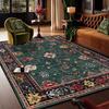 Retro Bohemian Persian Green Carpet for Living Room Comfortable Soft Non-slip Bedroom Rugs Classical Entrance Door Mat Washable