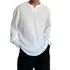 Maglia da Uomo a Maniche Lunghe Pullover Scollo a V Ampia Casual Taglie Forti Ampia a Righe Maniche Lunghe